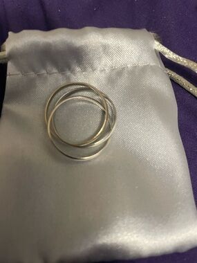 Sterling Silver Interlocking Trio Ring - Silver